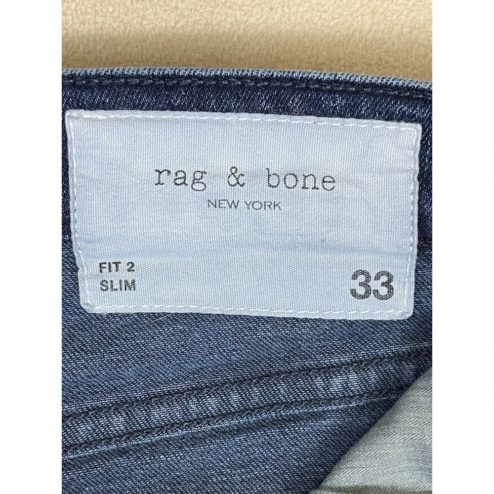 Rag & Bone Jeans Mens 33 Blue Straight Button Fly Casual‎ Workwear Denim Adult